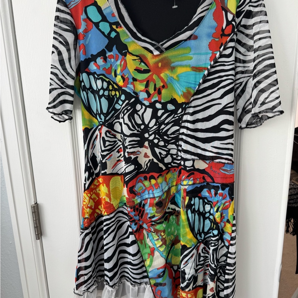 Vibrant Multicolor Women's Short Sleeve Top